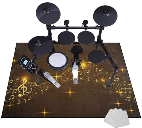 Schallschutz Teppich Trommel Teppiche Schlagzeugteppich Drum Teppich Elektronische Schlagzeug Teppich Schallschutzmatte rutschfeste Elektronische schlagzeugteppich Instrumente Teppich 110 x 80 cm