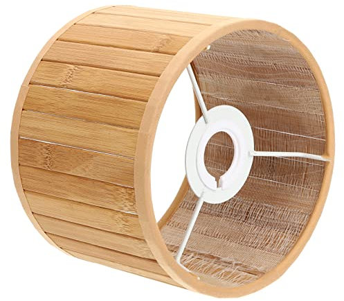 BESTOYARD Lampenschirm aus Bambus lampenschirme für tischlampe lampenschirm retro Lampenschirm aus Rattan Lichter Solar- Lampenschirme für Schreibtischlampe Trommel Lampenschirm Metall Beige