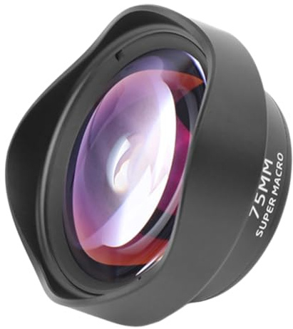 Obiettivo macro clip-on da 75 mm per telefoni cellulari, obiettivo macro esterno, ingrandimento 10x, ampia compatibilità per gioielli con insetti e fiori