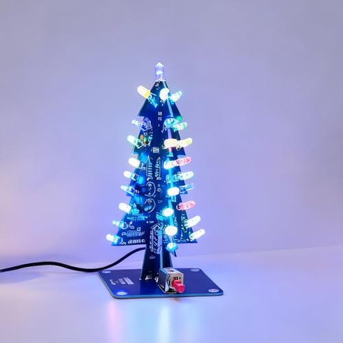 Gikfun Kit fai da te a 7 colori LED 3D albero di Natale per la pratica di saldatura - progetto di elettronica scolastica, decorazione natalizia EK2178