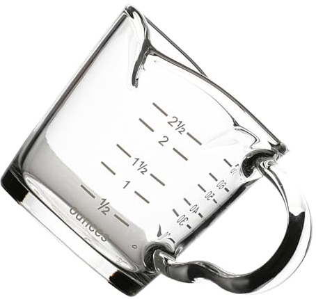 SMASOLO Bicchiere Misurino Vetro Resistente al Calore con Doppia Bocca Tazza Espresso Trasparente per Latte e Bar