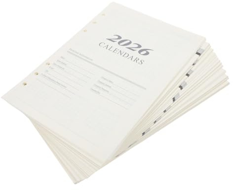 CONGARTENO Recharge Papier Agenda Format Six Inserts Planificateur Rechargeables pour Gestion Du et Organisation Quotidienne
