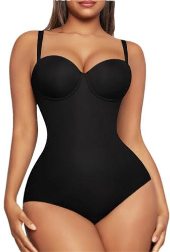 HLTYGWX Kvinnor Magkontroll Bodysuits Body Inbyggd BH Midjeträning Bantning Shapewear Butt Lifter