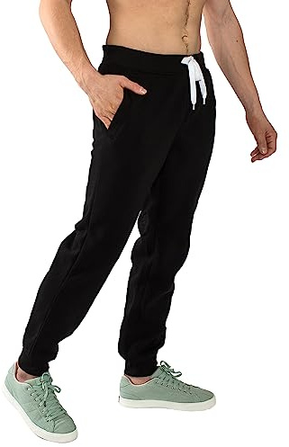 Southpole - Pantalon de survêtement - Active Basic Pantalon de Jogging en Polaire - Solid Homme - Noir - 27-32