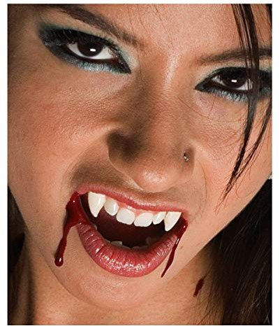 Horror-Shop Vampir Eckzähne als Dracula Gebiss für Halloween Small
