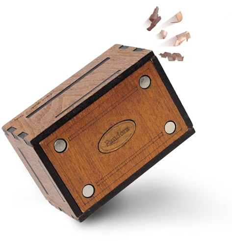 Logica Juegos Art. Pandora Box - El Cofre Secreto - Rompecabezas de Madera - Caja Secreta - Dificultad 5/6 Increíble - Colección Leonardo da Vinci