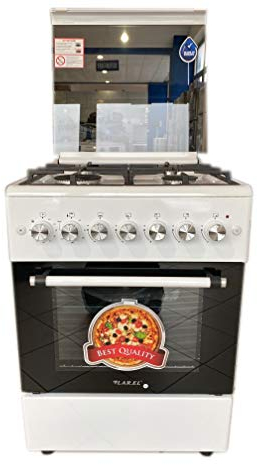 CUCINA 60X60 LAREL 4 FUOCHI ACC. ELET FORNO ELETTRICO VENTILATO BIANCA GRIGLIE GHISA