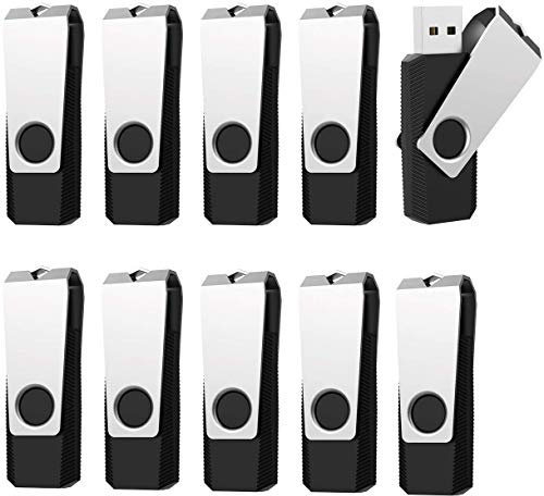 Vansuny 16GB Chiavette USB 3.0, 10 Pezzi PenDrive 16 GB 3.0 Rotazione a 360°, USB Unità Flash 3.0 ad Alta Velocità, USB Pennette Memoria Externo per PC, Laptop, Autoradio, TV (Nero)