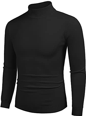 COOFANDY Men's Mock Turtleneck Slim Fit Pullover Sweater Casual Basic Knitted Thermal Sweaters