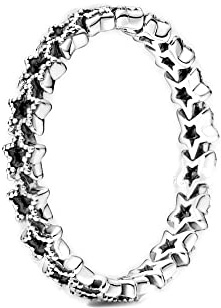 PANDORA 190029C00 Ring Damen Band Asymmetrische Sterne Sterling-Silber 60
