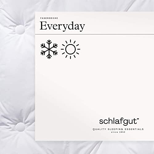 schlafgut Pure Ganzjahresbettdecke Faserbettdecke, 155x200 cm weiß aus 100% Baumwolle mit atmungaktiven Funktionsfasern