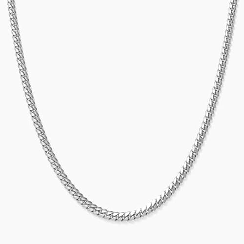 DOTBJ 2mm Panzerkette Herren Damen 925 Sterling Silber Cuban Link Chain Kubanische Kette Halskette 45cm