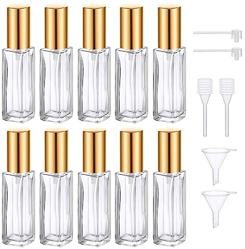 Segbeauty Frasco Perfume Recargable, 10 Piezas 10ml Botella de Perfume Viaje, Portátil y Reutilizable, para Viaje, Fiestas, Cita (Transparente)