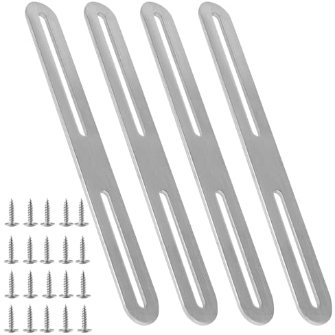 Staffa Piatta Forata Piastra di GiunzionePiatta 280mm Piastra Forata Acciaio Inox Piastre di Giunzione Metalliche per Fissaggio Mensola Supporto Mobili (280*24mm, 4)