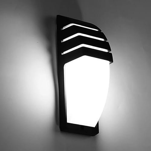 Goeco Apliques de Pared Exterior, 12W 1300LM Lámpara de Pared LED IP65 Impermeable, 6500K Luz Blanca Fría Iluminación LED Pared Negro para Patio Jardín Dormitorio Salón, 22.5CM x 8CM