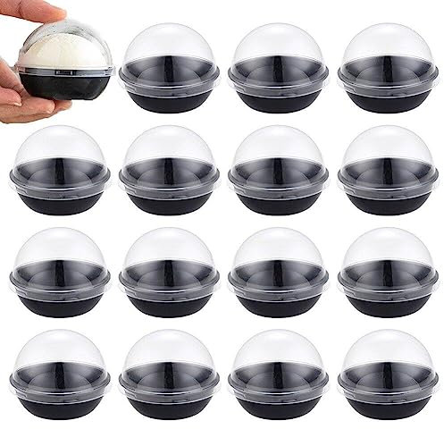 Mini boîtes à gâteaux en Plastique Transparent 100 pièces/Ensemble, Petit récipient Transparent pour Cupcakes, boîtes à gâteaux en dôme pour bouffées Mochi Mooncake
