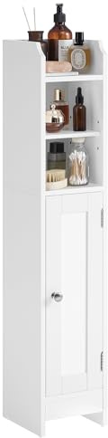 VASAGLE Toilettenschrank, schmales Badregal, verstellbare Ablagen