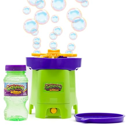 Gazillion Bubbles – Tiny Typhoon Automatic Bubble Machine for Kids | Compact & Portable Design | Includes Gazillion Bubble Solution | Non-Toxic Bubble Maker Toy for Indoor & Outdoor Play | Ages 3+