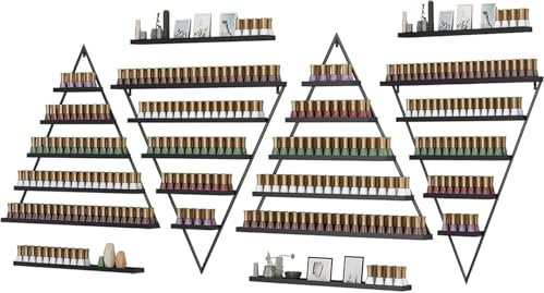 DMBBSAPBSH Nagellack Regal, Nagellackregal, Nagellack-Präsentationsständer zur Wandmontage, Nagellackständer, multifunktionaler Beauty-/Nagelshop-Organizer-Halter(Black,8 Piece set)