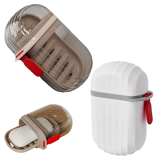 WQNNQW Lot De 2 Porte Boite Savon,Boite A Savon Voyage avec Grille D'Écoulement, Idéal pour La Maison, La Salle De Bain, Les Voyages, Le Camping Et Les Activités De Plein Air