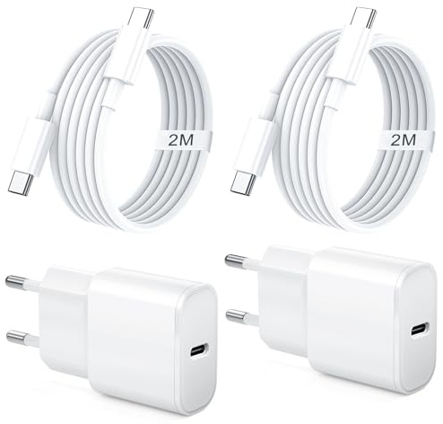 2Pack Chargeur USB C Rapide pour iPhone 17 16 15, avec 2M Type C Câble