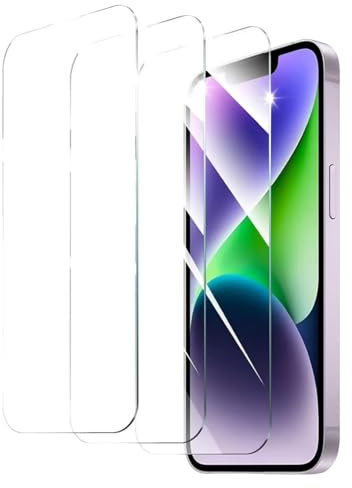 3-pack skärmskydd i härdat glas för iPhone 14 Plus, iPhone 13 Pro Max, skärmskydd, reptålig, 9H hårdhet, HD displayskyddsfilm, 6,7 tum, robust, klar, ultraresistent