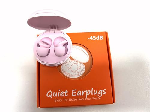 Bouchon D'oreille pour Dormir, Protection Auditive Douce et Réutilisable en Silicone Flexible, 45dB Noise Cancelling Earplugs Protection Auditive pour le Sommeil/la Concentration/les Concerts, Rose