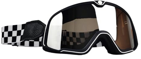Genérico Gafas ATV,Gafas de motocicleta - de montar retro para motocicleta Off Road, de esquí ATV, gafas antiviento a prueba de polvo para moto de cross, casco apto para adultos, hombres y mujeres