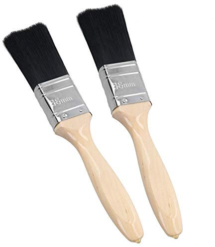Pennello professionale da 3,8 cm, per pittori e pittori, con manico in legno, 2 pezzi