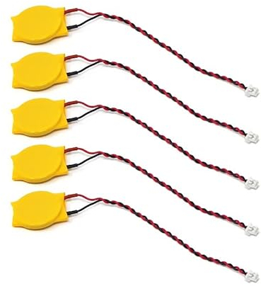 SIMPLETEK - 5x Batteria BIOS CR2032 CMOS 3V 2Pin per Notebook Computer Laptop | Bios | Gialla (x5)