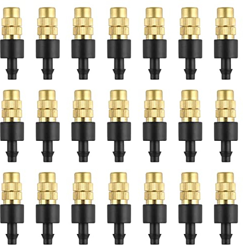 30 Ugello Regolabile in Ottone, Kalolary Nebulizzatore Regolabile Rame Spruzzatore per Irrigazione Goccia 4/7mm Atomizzatore Micro Sprinkler Attrezzatura Raffreddamento Giardino Serra Verdure Prato