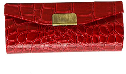 Zalati Lippenstift-Etui aus Leder mit Spiegel für Geschenkbox Aufbewahrungsbox (rot)
