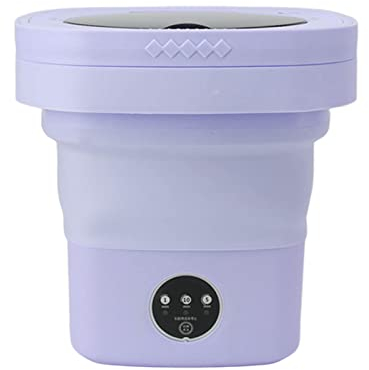 Bewinner Tragbare Waschmaschine, Faltbare Mini-Waschmaschine und Wäscheschleuder, Kleine, Leichte, Zusammenklappbare Eimerwaschmaschine für Camping, Reisen, Wohnung (Lila)