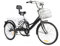 awolsrgiop 24 Zoll Dreirad für Erwachsene, 3-Rad 7-Gang Dreirad Fahrrad Tricycle mit Rückenlehne und Shopping Korb, 3 Räder Fahrrad Cruise Bikes Dreirad Erwachsene (Schwarz)