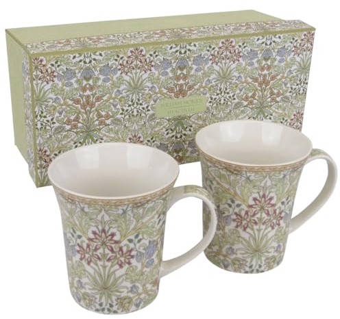 Lesser & Pavey William Morris - Juego de 2 tazas de porcelana fina, diseño de jacinto