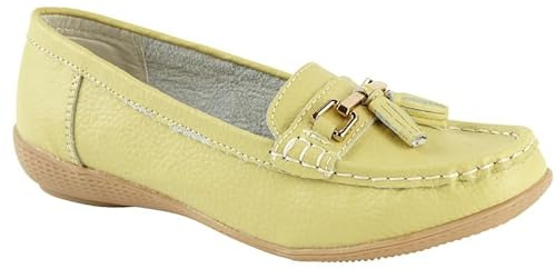 Jo & Joe Women Leather Flat Loafer Ladies Casual Comfy Slider Low Wedge Heel Work Shoes Lime Size 5
