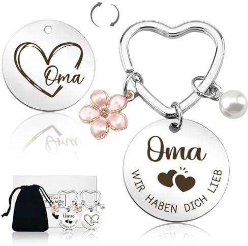 BOYATONG Schlüsselanhänger Oma Geschenk, Weihnachtsgeschenke Oma, Geschenk Oma Weihnachten Geburtstag Muttertag, Geschenk für Oma von Enkel Enkelin, Geschenke für Oma, Beste Oma Geschenke