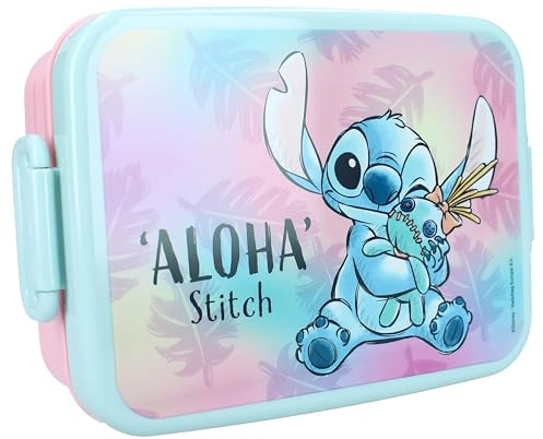Vadobag STITCH Lunch Bunch lunchlåda i plast med lock - storlek 16 x 13 x 5 cm DISNEY Original Lilo och Stitch