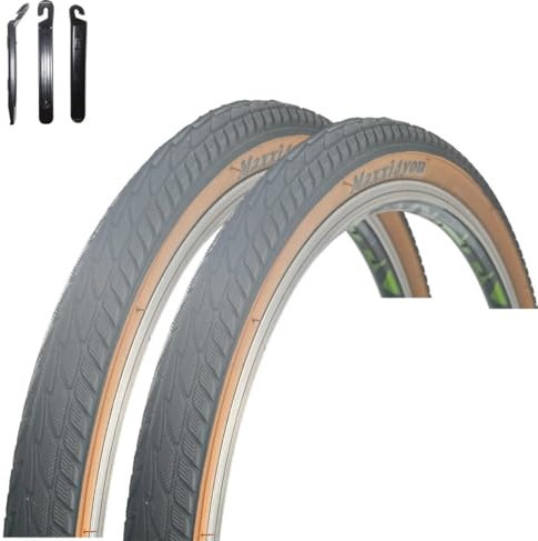 2 x maxxi4you HY 156 Fahrradreifen in Schwarz/Braun 47-559 (26 x 1,75) inkl. maxxi4you Reifenheber