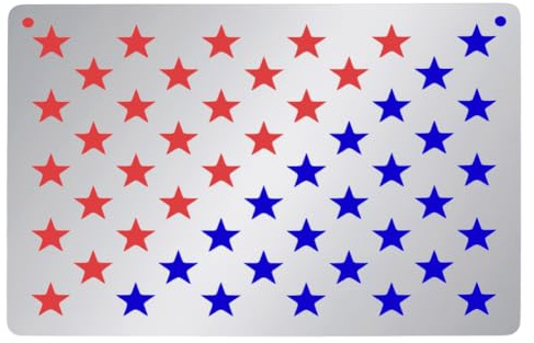 UNICRAFTALE About 50 Star Stencil Template American Flag Stainless Steel Stencil for Painting on Wood Fabric Paper Airbrush Glass and Wall Art DIY Crafts Design Independence Day Project