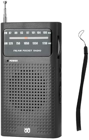 Am/FM Radio Portatil Pequeña, Radios Pequeña Pilas con Toma De Auriculares, Transistores Radio Pequeños, Radios Analogica Sintonizador con Indicador, para Correr, Acampar(Sin Batería)