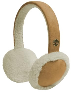 Timberland Women’s Faux Suede Earmuffs - Soft Fleece-Lined, Adjustable Fit, Warm Winter Ear Warmers for All-Day Comfort, Light Wheat Boot, One Size