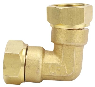 Articulación giratoria 1/2 rosca interior/rosca exterior, 90 grados, latón codo, pieza de conexión (plata)