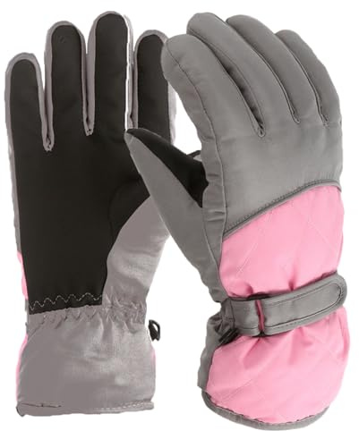 Genérico Guantes de esquí para niños y niñas engrosamiento invierno algodón frío deportes impermeables a prueba de viento guantes de nieve para niños y niñas