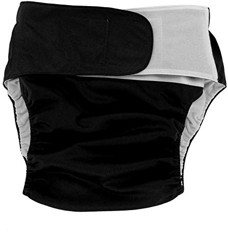 Adult Diaper Nappy, Adult Washable Adjustable Incontinent Care Cloth Diaper, Breathable Nappy Pants, Reusable Leakfree Insert Cloth DiapersBlack