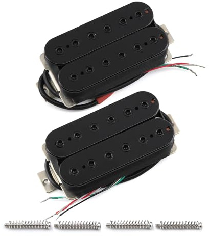 FLEOR Neck+Bridge Pickup Set Ceramic Double Coil Humbucker Pickups for Electric Guitar Pickup Replacement-Black