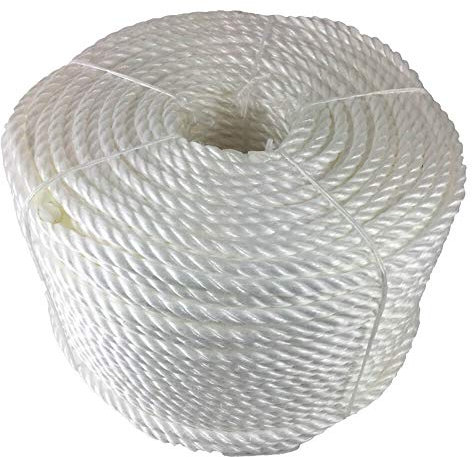 RopeServices UK 10mm White Polypropylene Rope x 100 Metres, Cheap Nylon Twisted Poly Ropes