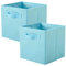 PowerKing Caja de almacenamiento, 2 piezas, plegable, caja de almacenamiento de tela, forma de cubo, color azul cielo