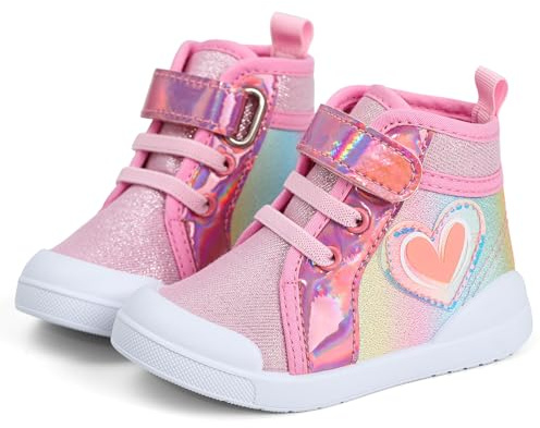 Cheerful Mario 2-6 Anni Scarpe Bimba Casual Sneakers Tela Scarpe Alte Bambina con Paillettes Scintillanti Neon 23 EU