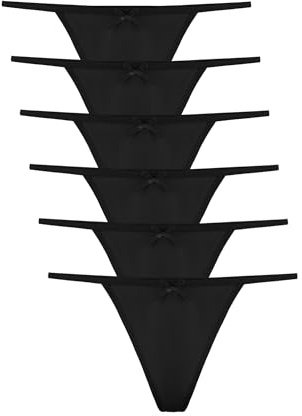 Tanga in Cotone Liscio con Finitura Sottile Che Non segna. Comodi, Morbidi ed Elastici. Progettati in Spagna - Confezione da 6, Nero, L/XL
